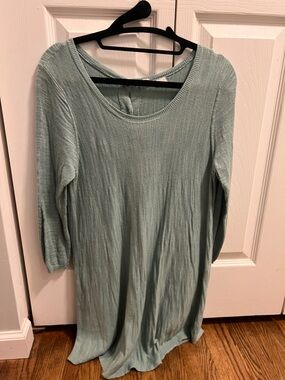 Anthropologie Light Sage Ribbed Knit Tunic Dress